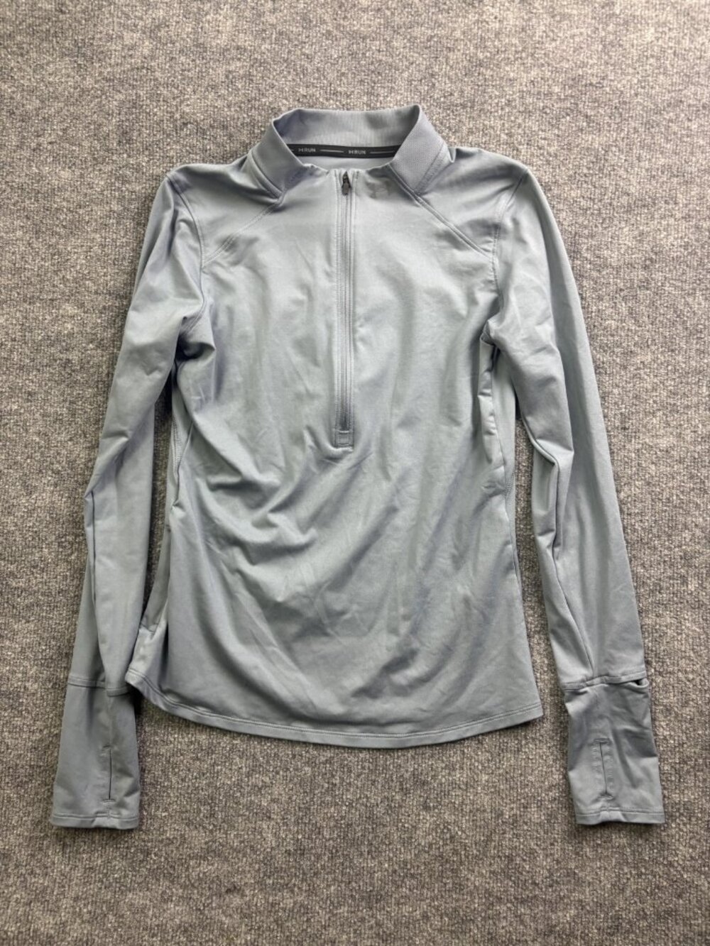 Under Armour Pullover Womens XS Gray 1/4 Zip Mock‎ Neck Long Sleeve Running Top